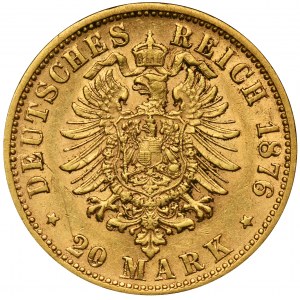 Germany, Bavaria, Ludwig II, 20 Mark Munich 1876 D