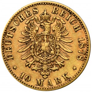 Germany, Hessen, Ludwig III, 10 Mark Darmstadt 1878 H