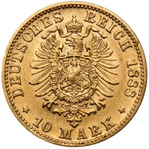 Niemcy, Bawaria, Otto, 10 Marek Monachium 1888 D - RZADKI