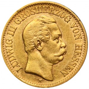 Deutschland, Hessen, Ludwig III, 10 Mark Darmstadt 1873 H