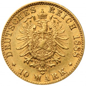 Germany, Baden, Friedrich I, 10 Mark Karlsruhe 1888 G