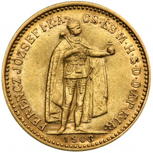 Ungarn, Franz Joseph I., 10 Kronen Kremnica 1903 KB