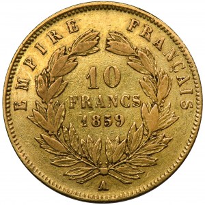 France, Napoleon III, 10 Francs Paris 1859 A