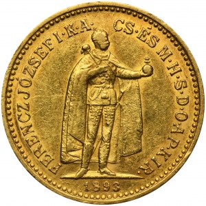 Ungarn, Franz Joseph I., 10 Kronen Kremnica 1893 KB