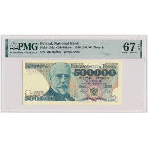 500.000 złotych 1990 - AB - PMG 67 EPQ - rzadka seria