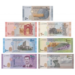 Syria, zestaw 50-5.000 funtów 2009-2019 (7 szt.)