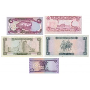 Irak i Libia, zestaw 5-50 dinarów (5 szt.)