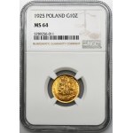 10 złotych 1925 Chrobry - NGC MS64