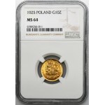 10 gold 1925 Chrobry - NGC MS64