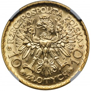 10 złotych 1925 Chrobry - NGC MS65