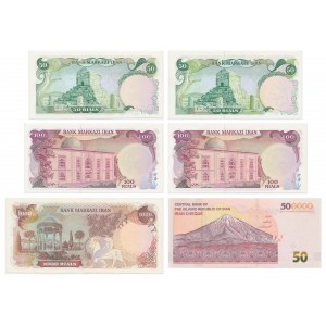 Iran, zestaw 50-500.000 riali (6 szt.)