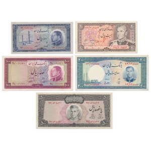 Iran, zestaw 10-500 riali (5 szt.)
