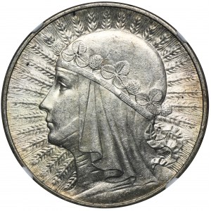 Głowa Kobiety, 10 złotych Warszawa 1932 - NGC MS61