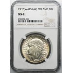 Kopf einer Frau, 10 Zloty Warschau 1932 - NGC MS61