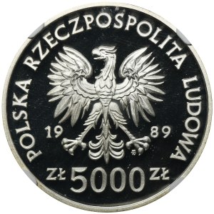 5.000 złotych 1989 Władysław II Jagiełło, Popiersie - NGC PF69 ULTRA CAMEO