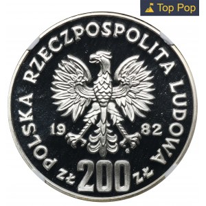 PRÓBA, 200 złotych 1982 MŚ Hiszpania - NGC PF69 ULTRA CAMEO