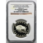 100 złotych 1977 Ochrona Środowiska Żubr - NGC PF69 ULTRA CAMEO