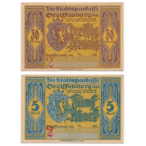 Gryfów Śląski (Greiffenberg), 5 and 30 fenigs with number 2 - RARE