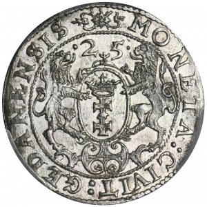 Sigismund III Vasa, Ort Gdansk 1625 - PCGS MS63 - P: