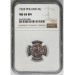 2 pennies 1925 - NGC MS65 BN