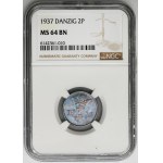 Free City of Danzig, 2 pfennig 1937 - NGC MS64 BN