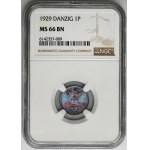 Free City of Danzig, 1 pfennig 1929 - NGC MS66 BN