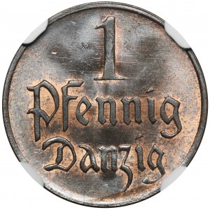 Wolne Miasto Gdańsk, 1 fenig 1926 - NGC MS64 RB