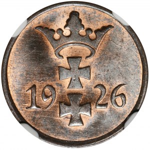 Wolne Miasto Gdańsk, 1 fenig 1926 - NGC MS64 RB