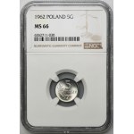 5 Pfennige 1962 - NGC MS66