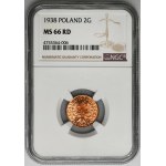 2 Pfennige 1938 - NGC MS66 RD