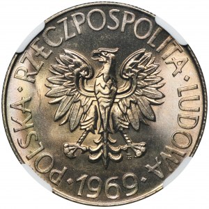 10 złotych 1969 Kościuszko - NGC MS68