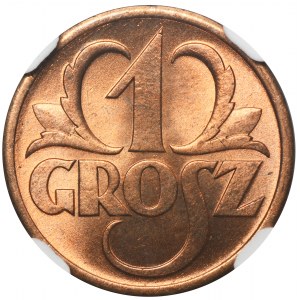 1 grosz 1938 - NGC MS67 RD