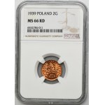 2 Pfennige 1939 - NGC MS66 RD