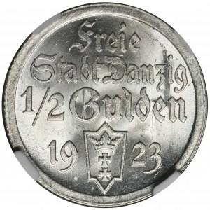Wolne Miasto Gdańsk, 1/2 guldena 1923 - NGC MS62