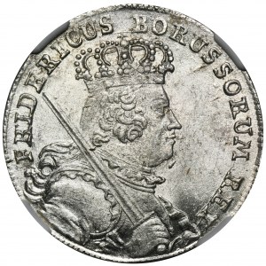 Silesia, Prussia rule, Friedrich II, 18 Groschen Breslau 1756 B - NGC MS63