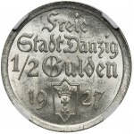 Wolne Miasto Gdańsk, 1/2 guldena 1927 - NGC MS62 - RZADKIE