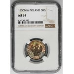 25 kopiejek = 50 groszy Warszawa 1850 MW - NGC MS64 - PIĘKNA