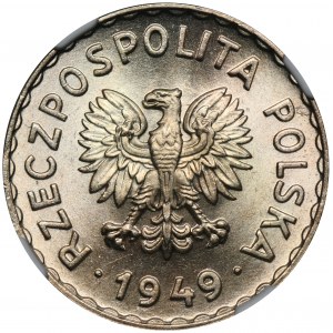 1 złoty 1949 Miedzionikiel - NGC MS64+