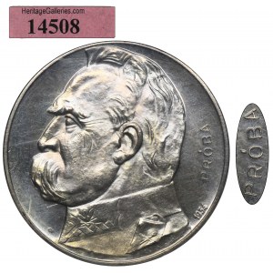 PRÓBA, Piłsudski Strzelecki, 10 złotych 1934 - NGC PF62 - LUSTRZANKA, BARDZO RZADKA