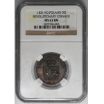 November Uprising, 3 Groschen 1831 KG - NGC MS62 BN