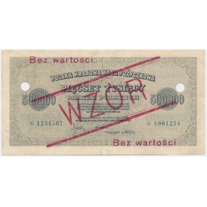 500.000 marek 1923 - WZÓR - G 123456/789000 -