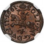 Johannes II. Kasimir, Ujazdów 1661 - NGC MS65 BN - ILLUSTRATED, EXTREM RARE