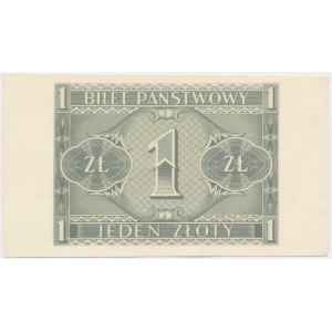 1 zloty 1938 - one-sided printing -.
