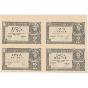 2 zloty 1936 - uncut sheet