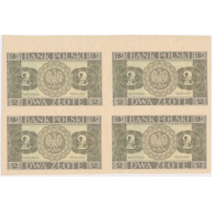 2 zloty 1936 - uncut sheet