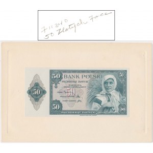 ABNCo, 50 złotych 1939 - bez serii i numeratora - PRÓBA