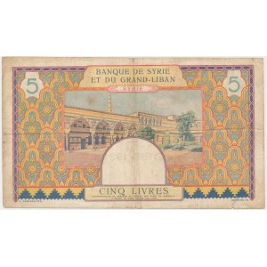 Syria, Banque de Syrie et du Grand-Liban, 5 lirów 1939