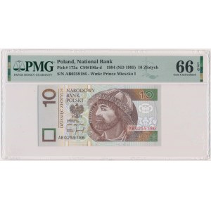 10 złotych 1994 - AB - PMG 66 EPQ - RZADKA