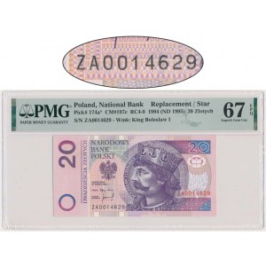 20 złotych 1994 - ZA - PMG 67 EPQ - seria zastępcza