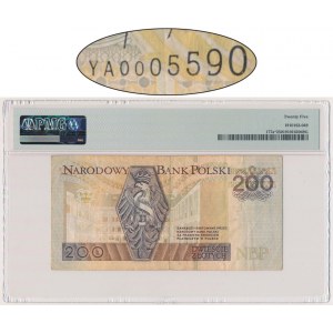 200 złotych 1994 - YA - PMG 25 - rzadka seria zastępcza